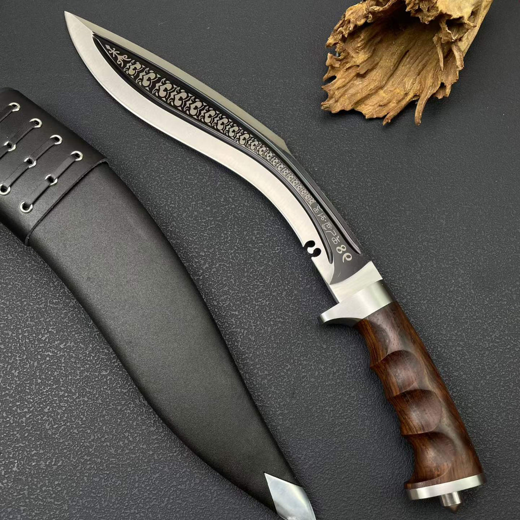 18‘’ New Fix Knife 9Cr18MoV Stainless Steel Blade Wood Handle Camping Hunting Knife