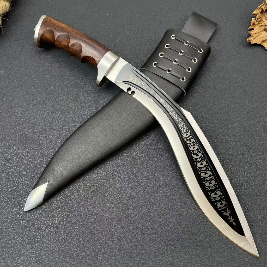18‘’ New Fix Knife 9Cr18MoV Stainless Steel Blade Wood Handle Camping Hunting Knife