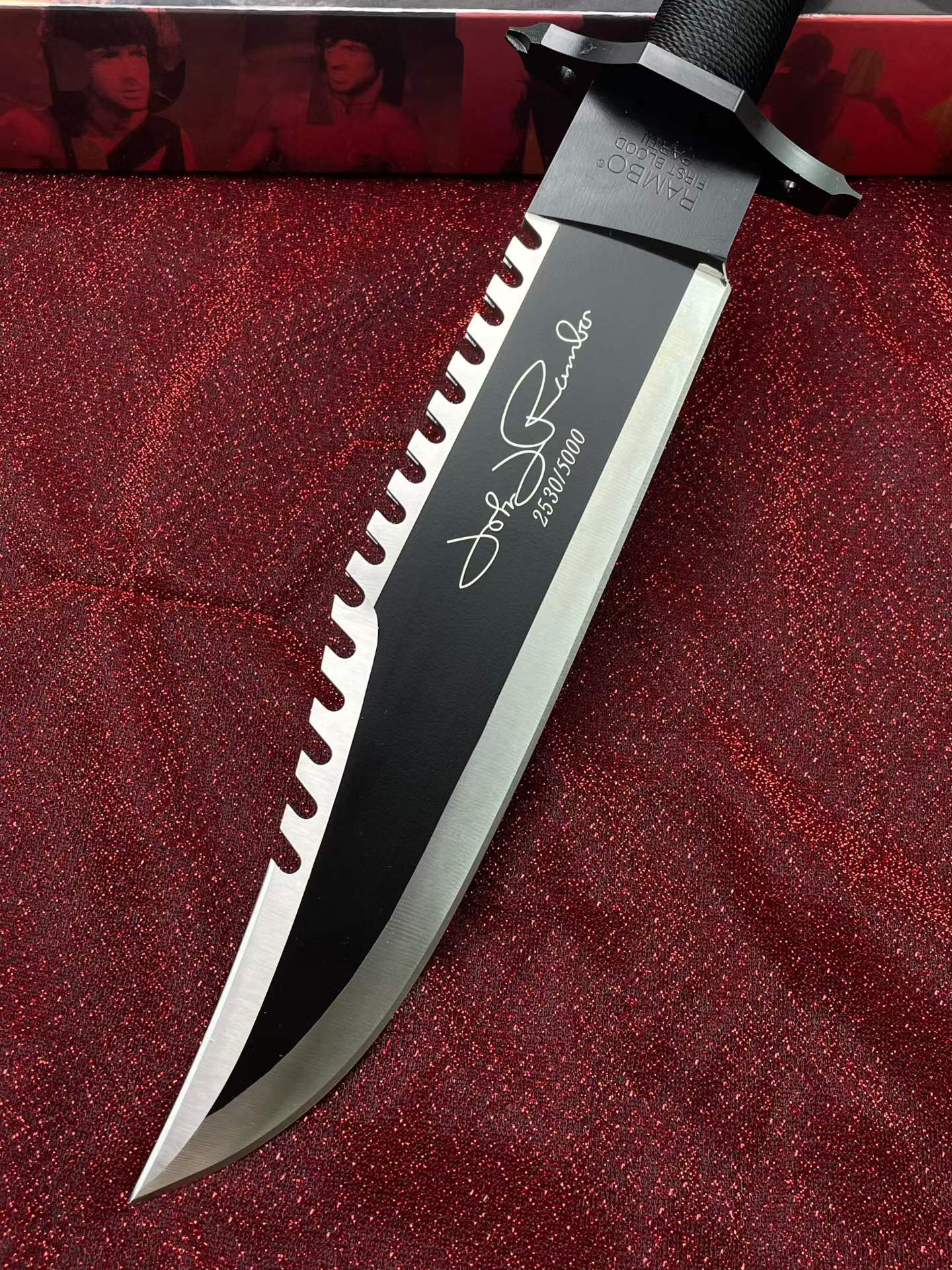 15'' New Rambo 2 Hand signed version Camping Tactics Hunting Knife VTH38B