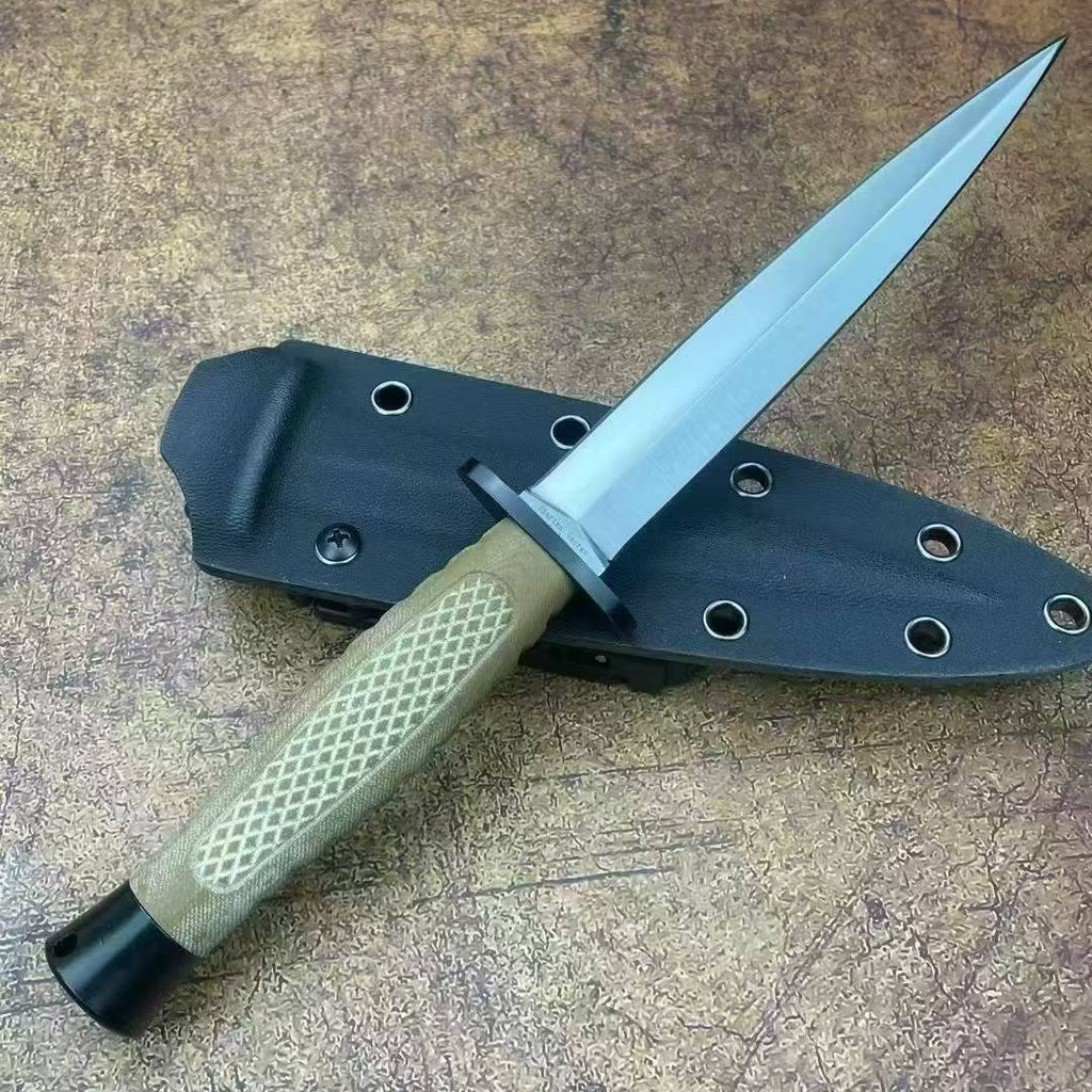 10'' New Double Edge  8Cr13MoV Steel Blade G10 Handle Tactics Survival Hunting Knife
