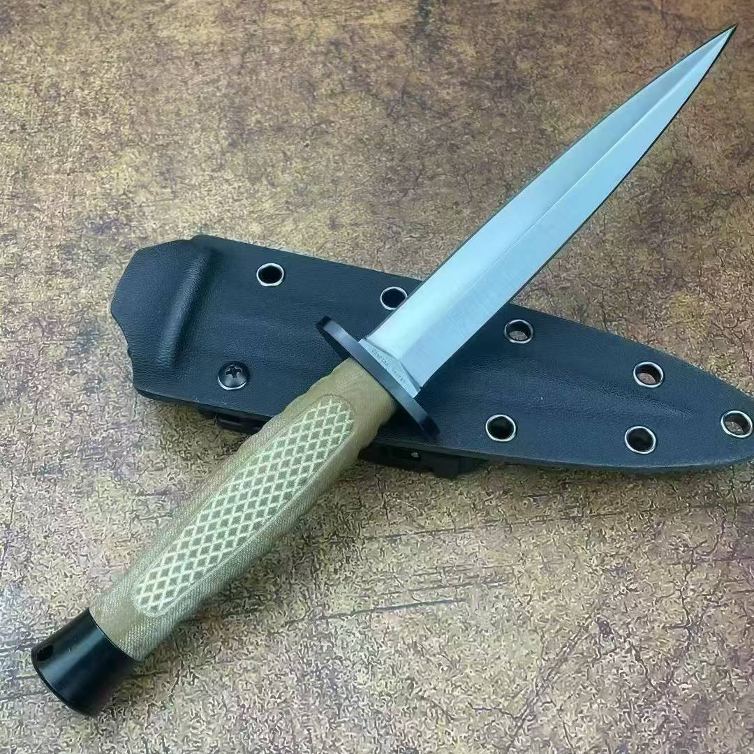 10'' New Double Edge  8Cr13MoV Steel Blade G10 Handle Tactics Survival Hunting Knife
