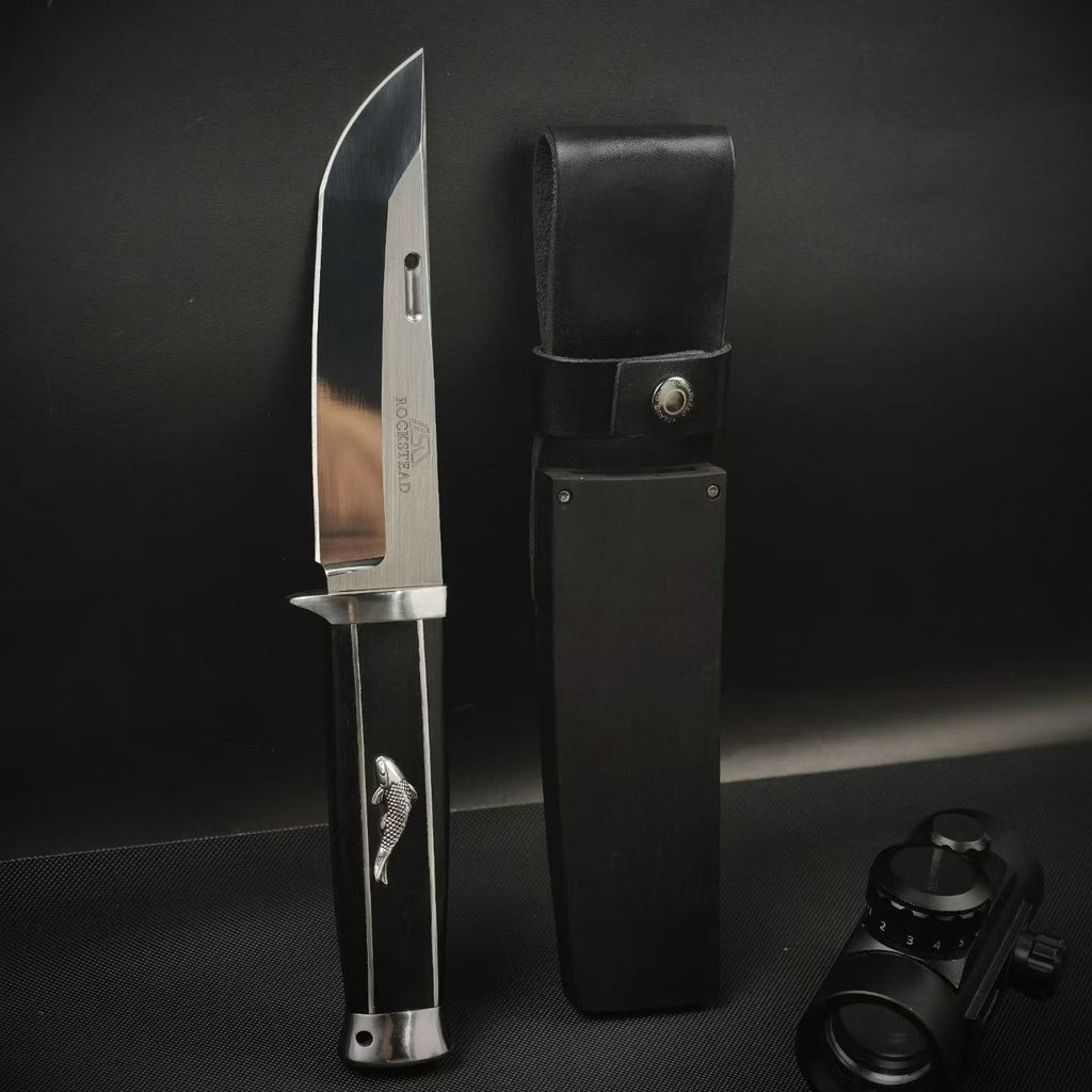 10'' New AUS-10 Steel Blade Ebony Handle Camping Hunting Knife