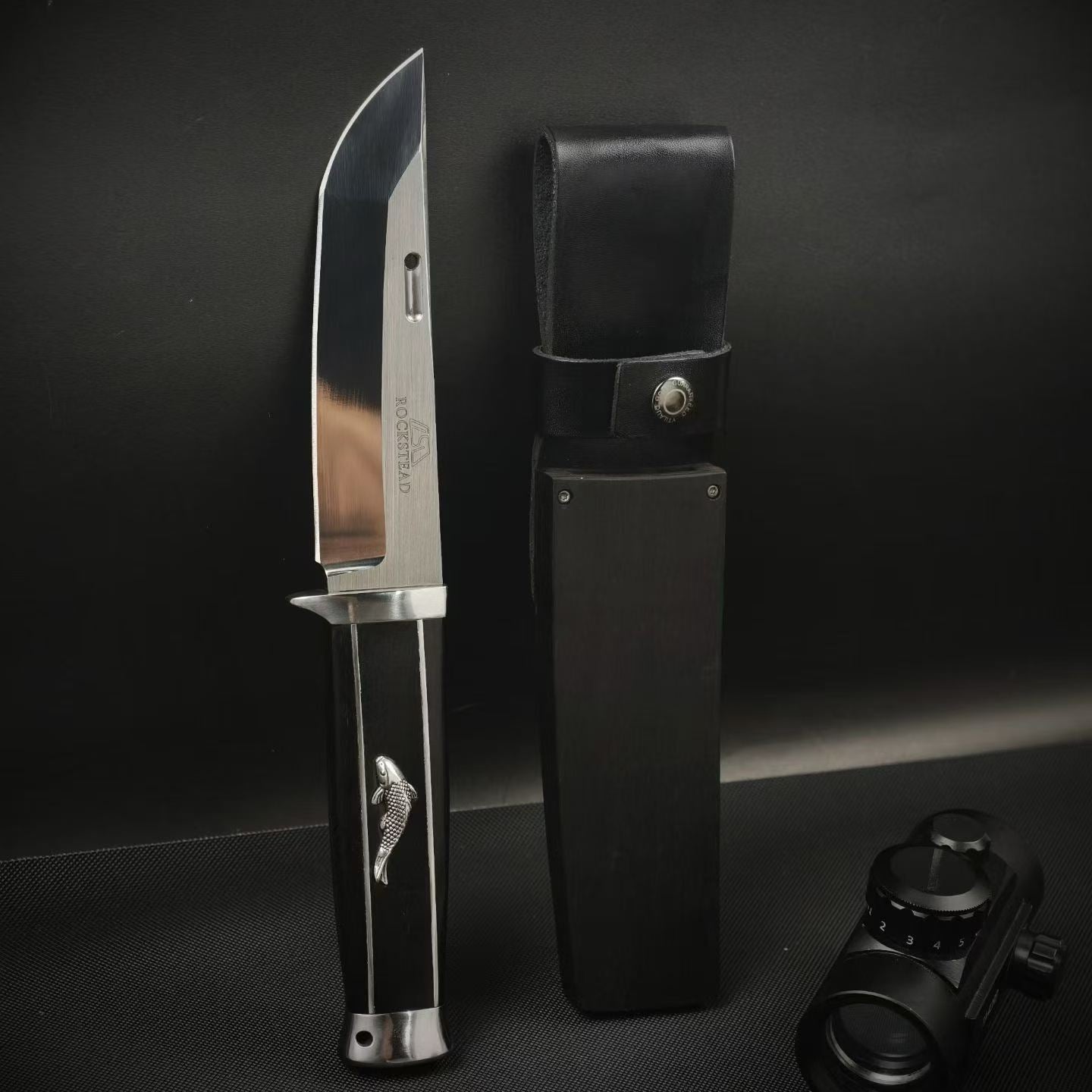 10'' New AUS-10 Steel Blade Ebony Handle Camping Hunting Knife