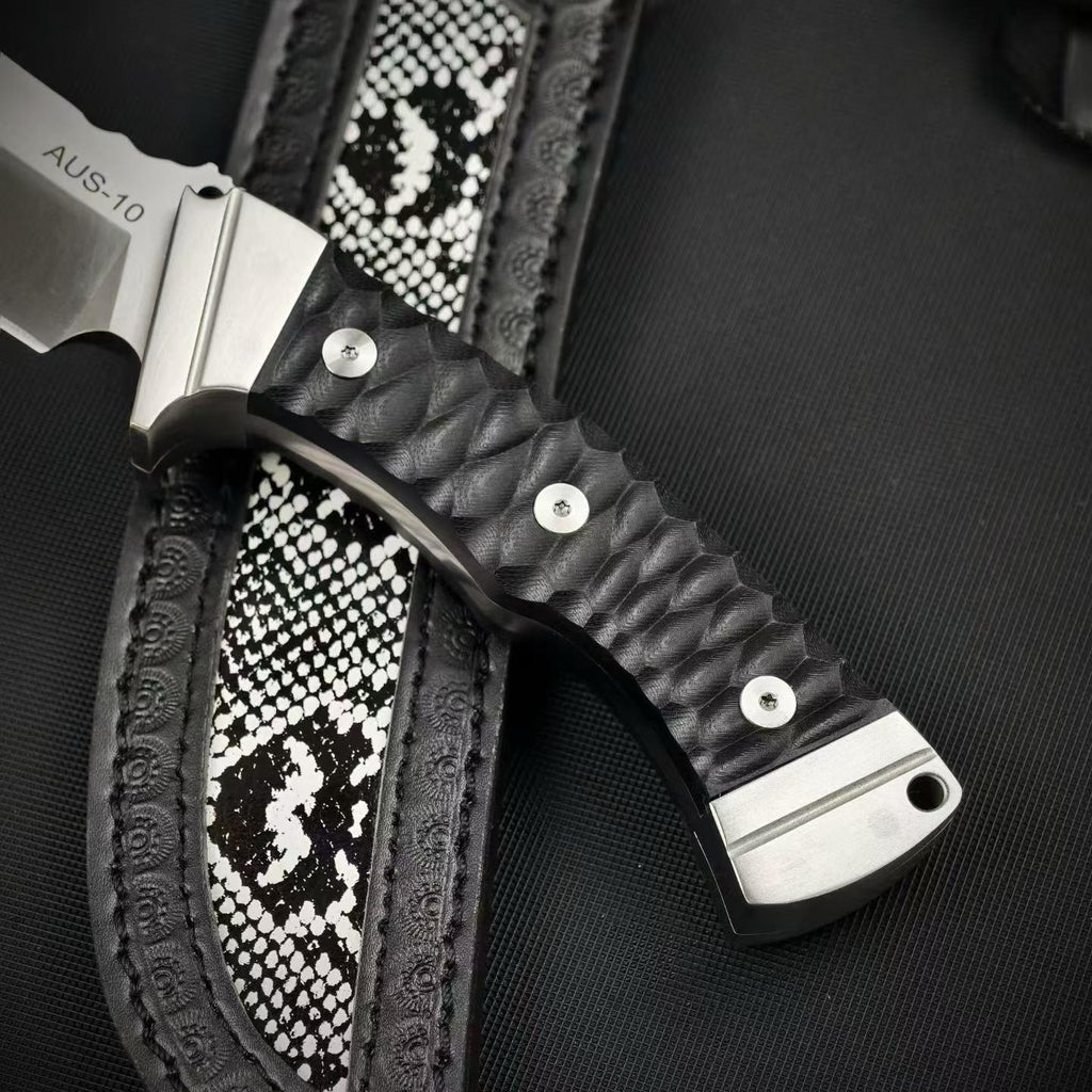 13'' New AUS-10 Steel Blade G10 Handle Camping Tactics Hunting Knife