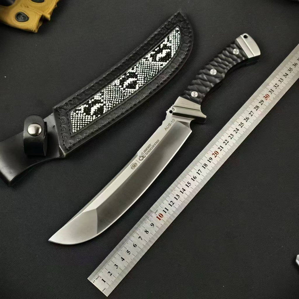 13'' New AUS-10 Steel Blade G10 Handle Camping Tactics Hunting Knife