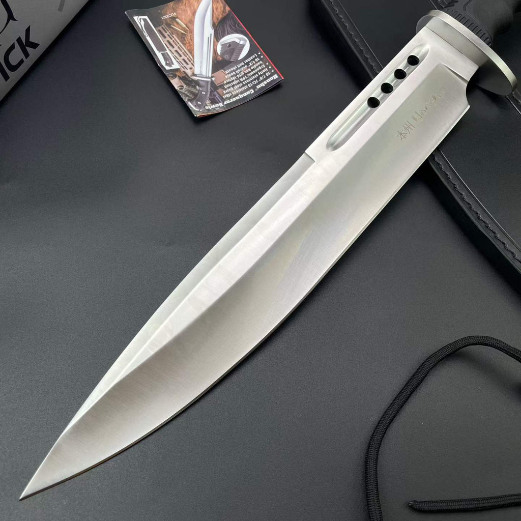 19'' New 7Cr13MoV High-Chrome Steel Blade TPR Handle Camping Tactics Hunting Knife UC3394