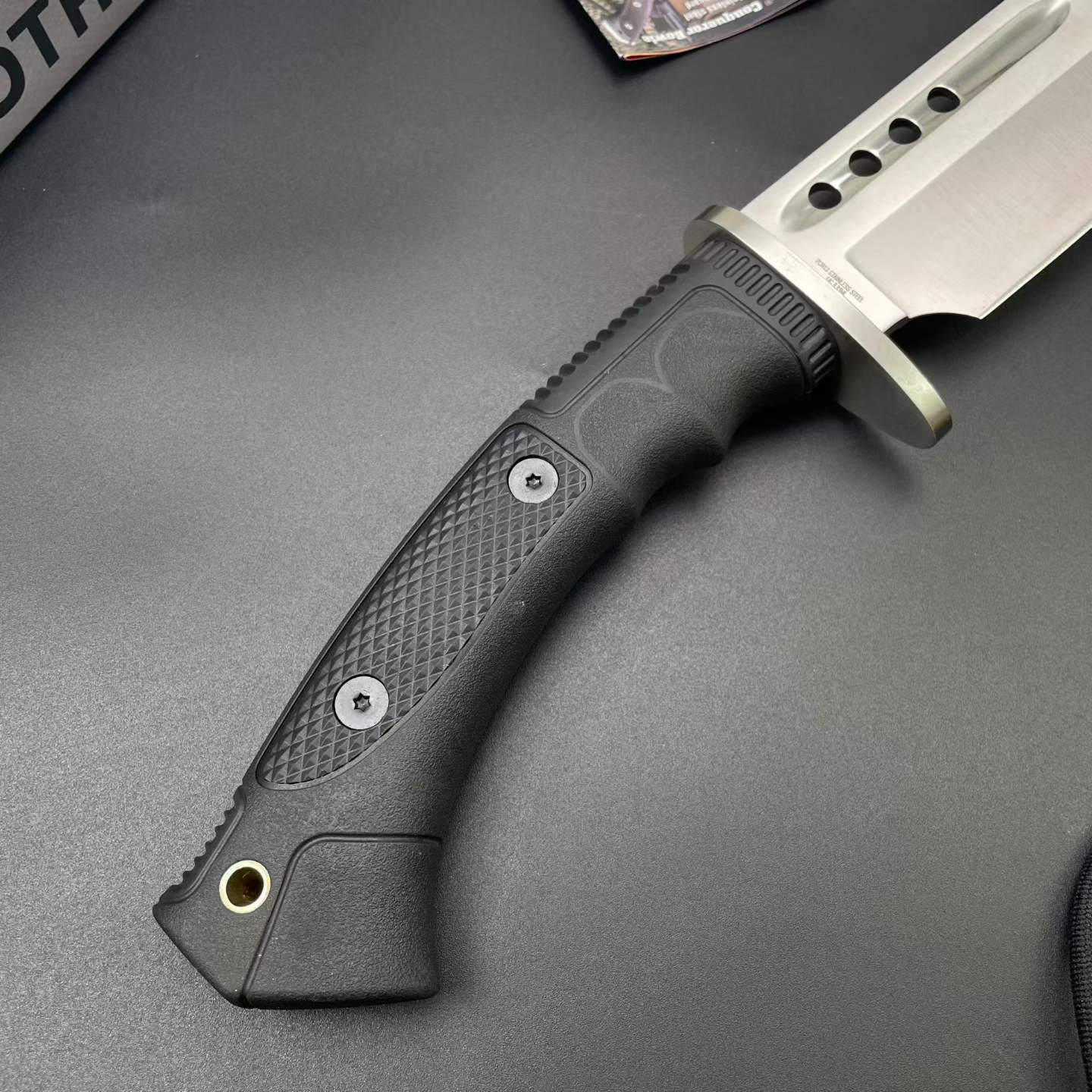 19'' New 7Cr13MoV High-Chrome Steel Blade TPR Handle Camping Tactics Hunting Knife UC3394
