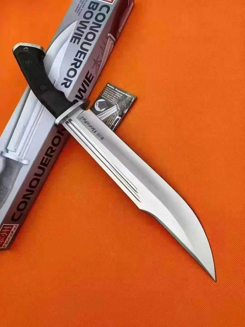 16'' New 7Cr13MoV High-Chrome Steel Blade TPR Handle Camping Tactics Hunting Knife UC3321