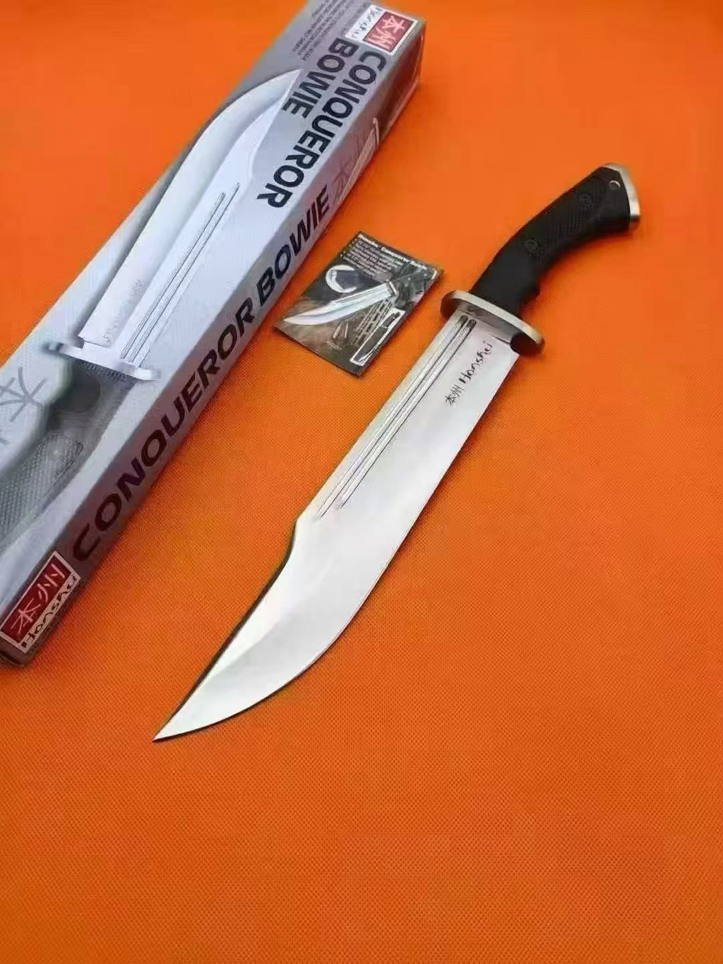 16'' New 7Cr13MoV High-Chrome Steel Blade TPR Handle Camping Tactics Hunting Knife UC3321