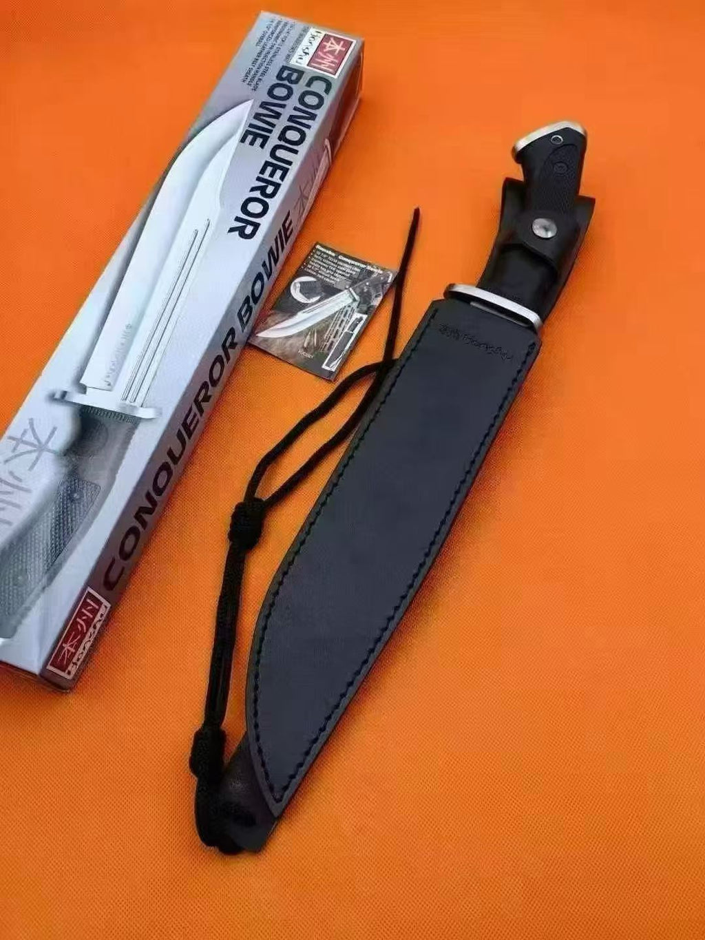 16'' New 7Cr13MoV High-Chrome Steel Blade TPR Handle Camping Tactics Hunting Knife UC3321