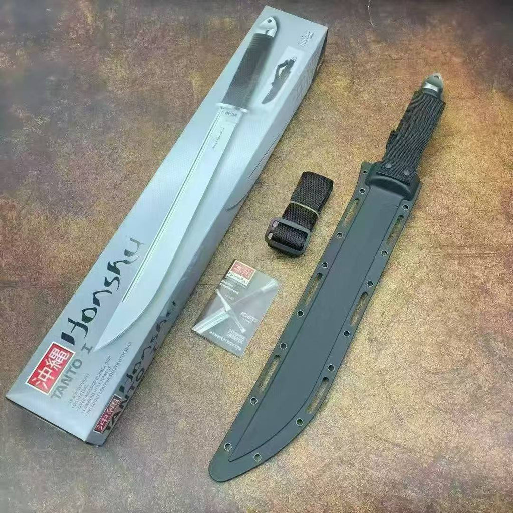 19'' New 7Cr13MoV High-Chrome Steel Blade Nylon Fiberglass Handle Camping Tactics Hunting Knife UC2629