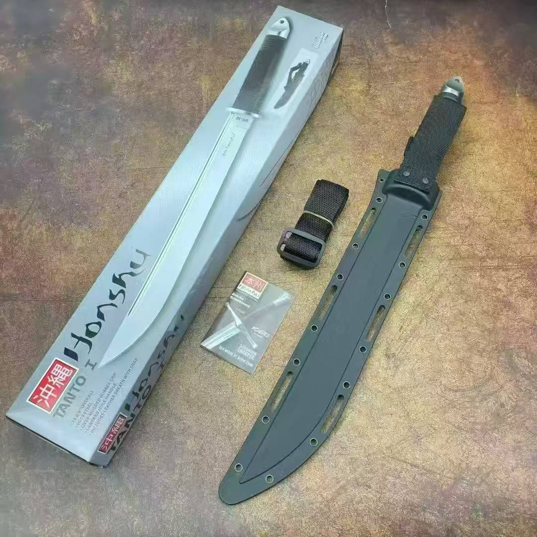 19'' New 7Cr13MoV High-Chrome Steel Blade Nylon Fiberglass Handle Camping Tactics Hunting Knife UC2629