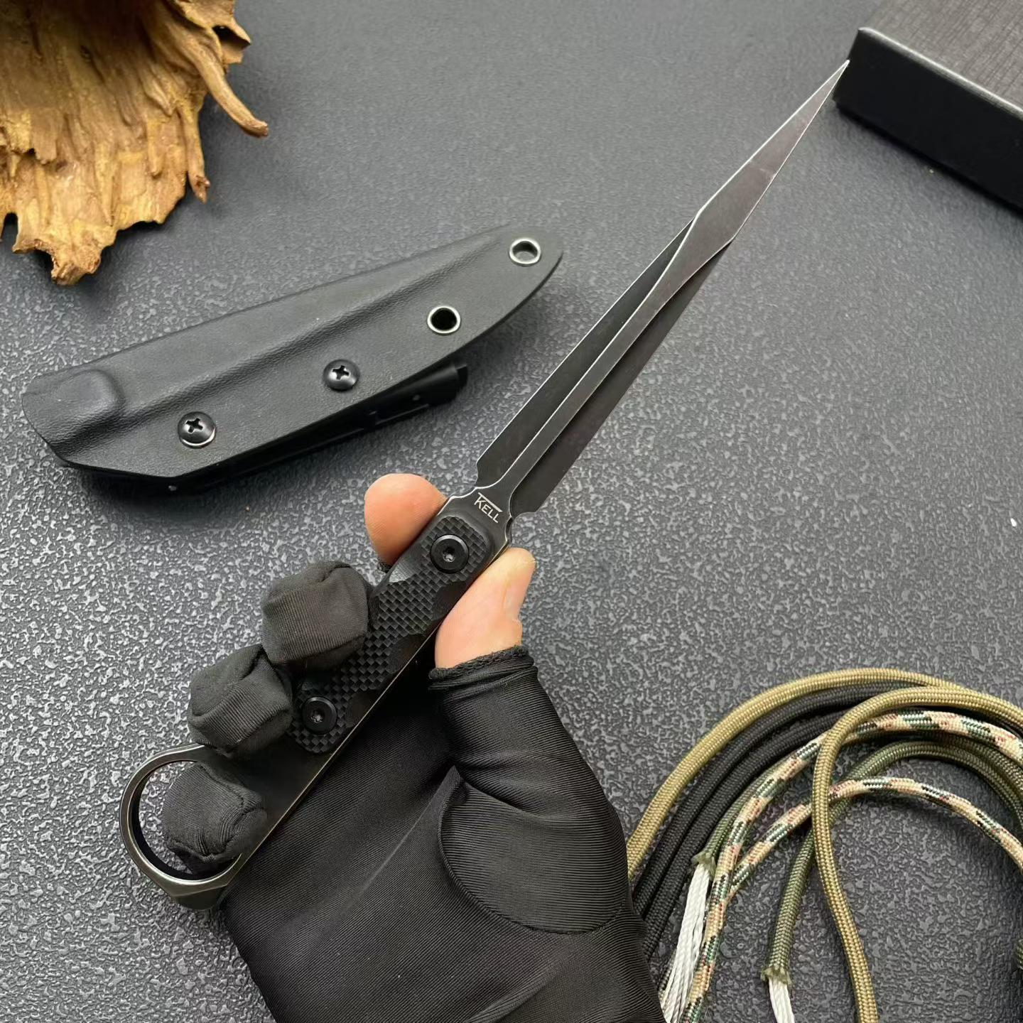 8'' New M390 Steel Blade G10  Handle Camping Tactics Hunting Knife