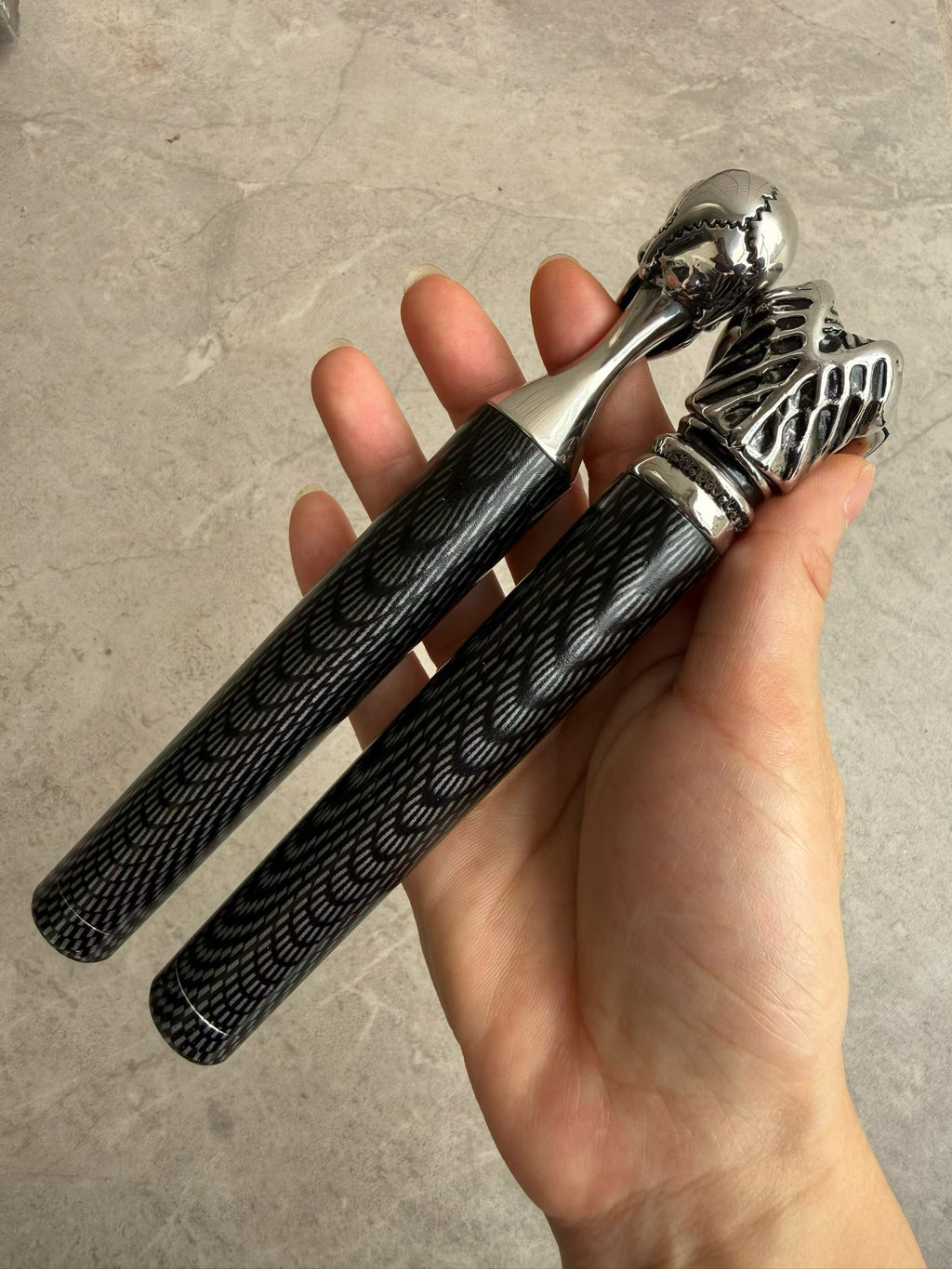 New Double Edge Damascus Steel 316 Steel Handle Hunting Knife
