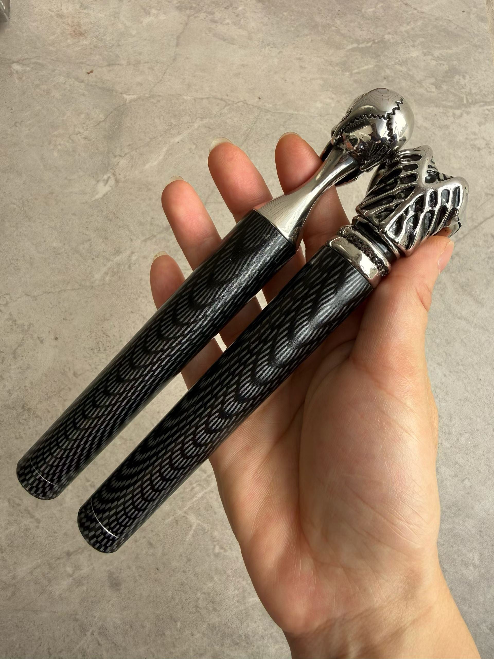 New Double Edge Damascus Steel 316 Steel Handle Hunting Knife