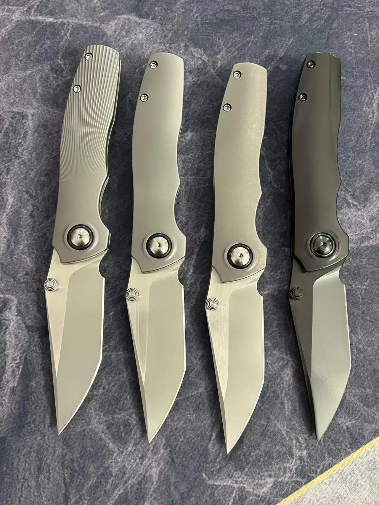 7.28" New Fast Opening 10Cr15CoMoV Steel Blade Full T4C Titanium Handle Pocket Camping Folding Knife