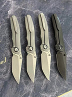 7.28" New Fast Opening 10Cr15CoMoV Steel Blade Full T4C Titanium Handle Pocket Camping Folding Tool