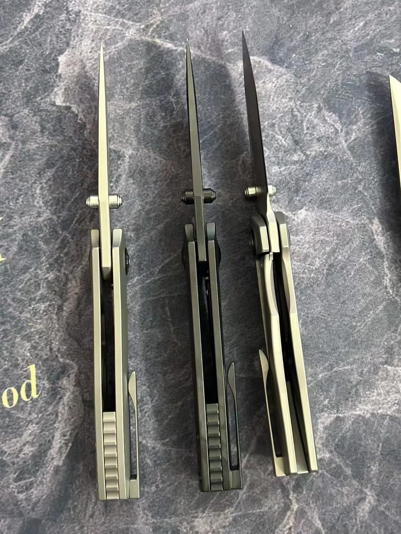 7.28" New Fast Opening 10Cr15CoMoV Steel Blade Full T4C Titanium Handle Pocket Camping Folding Knife