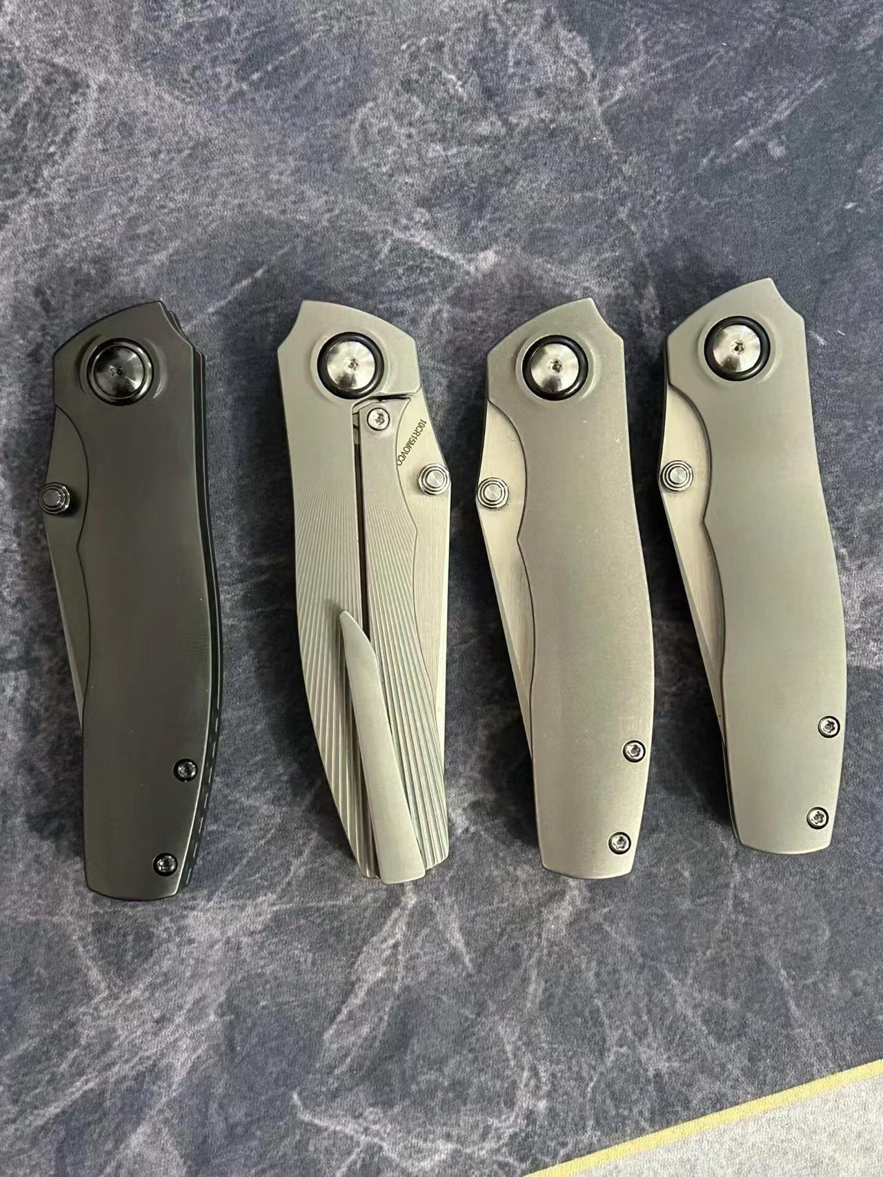 7.28" New Fast Opening 10Cr15CoMoV Steel Blade Full T4C Titanium Handle Pocket Camping Folding Knife