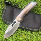 8'' New Fast Opening M390 Steel Blade Full T4C Titanium Handle Pocket Camping Folding Tool VTF160