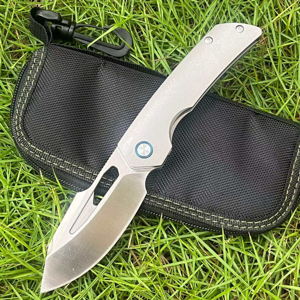 8'' New Fast Opening M390 Steel Blade Full T4C Titanium Handle Pocket Camping Folding Knife VTF160