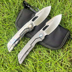 8'' New Fast Opening M390 Steel Blade Full T4C Titanium Handle Pocket Camping Folding Tool VTF160