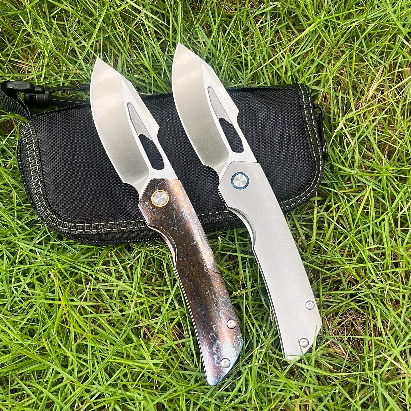 8'' New Fast Opening M390 Steel Blade Full T4C Titanium Handle Pocket Camping Folding Knife VTF160
