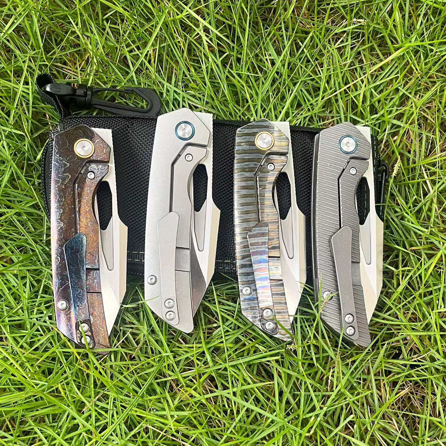8'' New Fast Opening M390 Steel Blade Full T4C Titanium Handle Pocket Camping Folding Knife VTF160