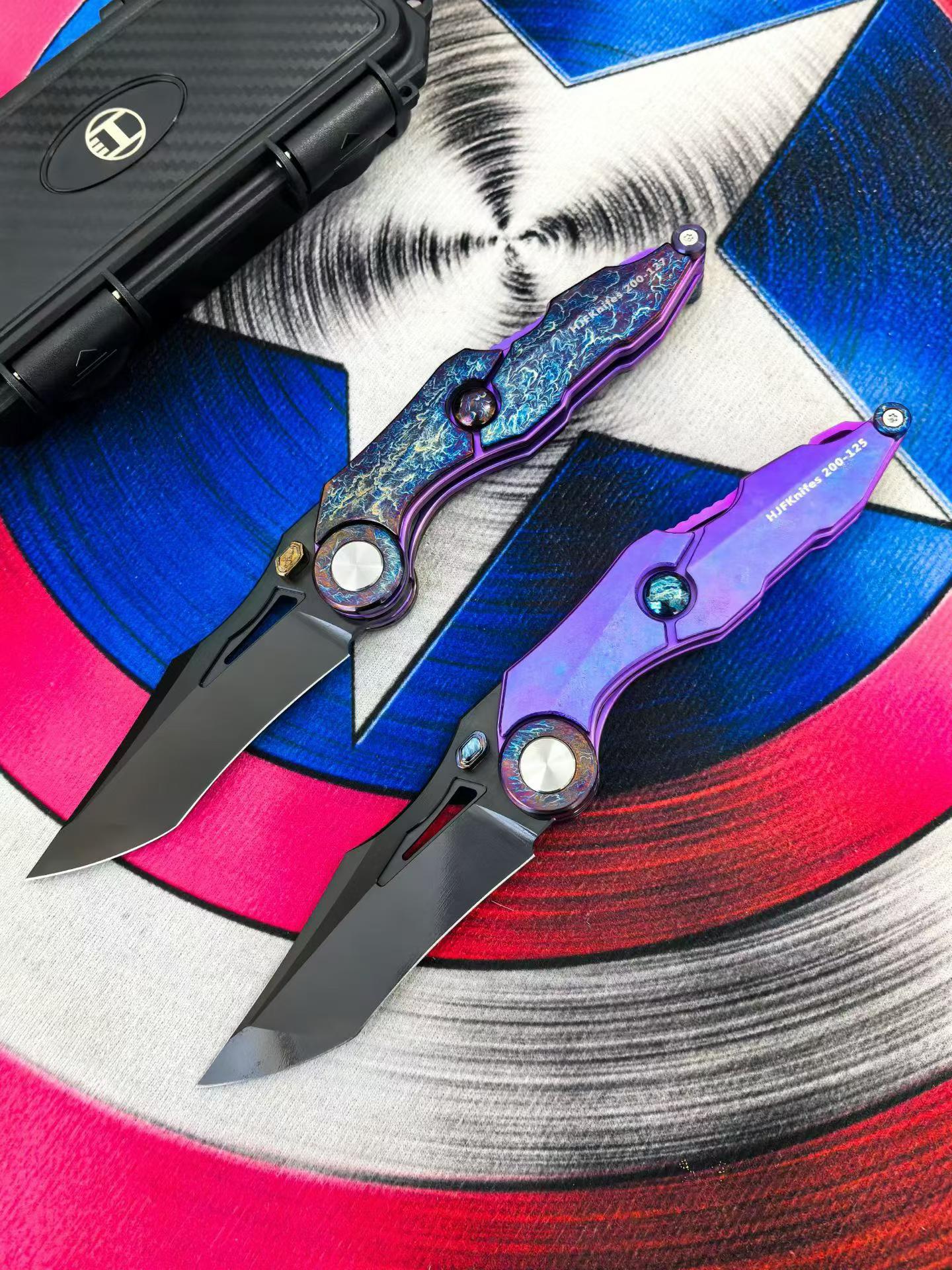 9‘’ New Fast Opening M390 Steel Blade Full T4C Titanium Handle Pocket Camping Folding Knife