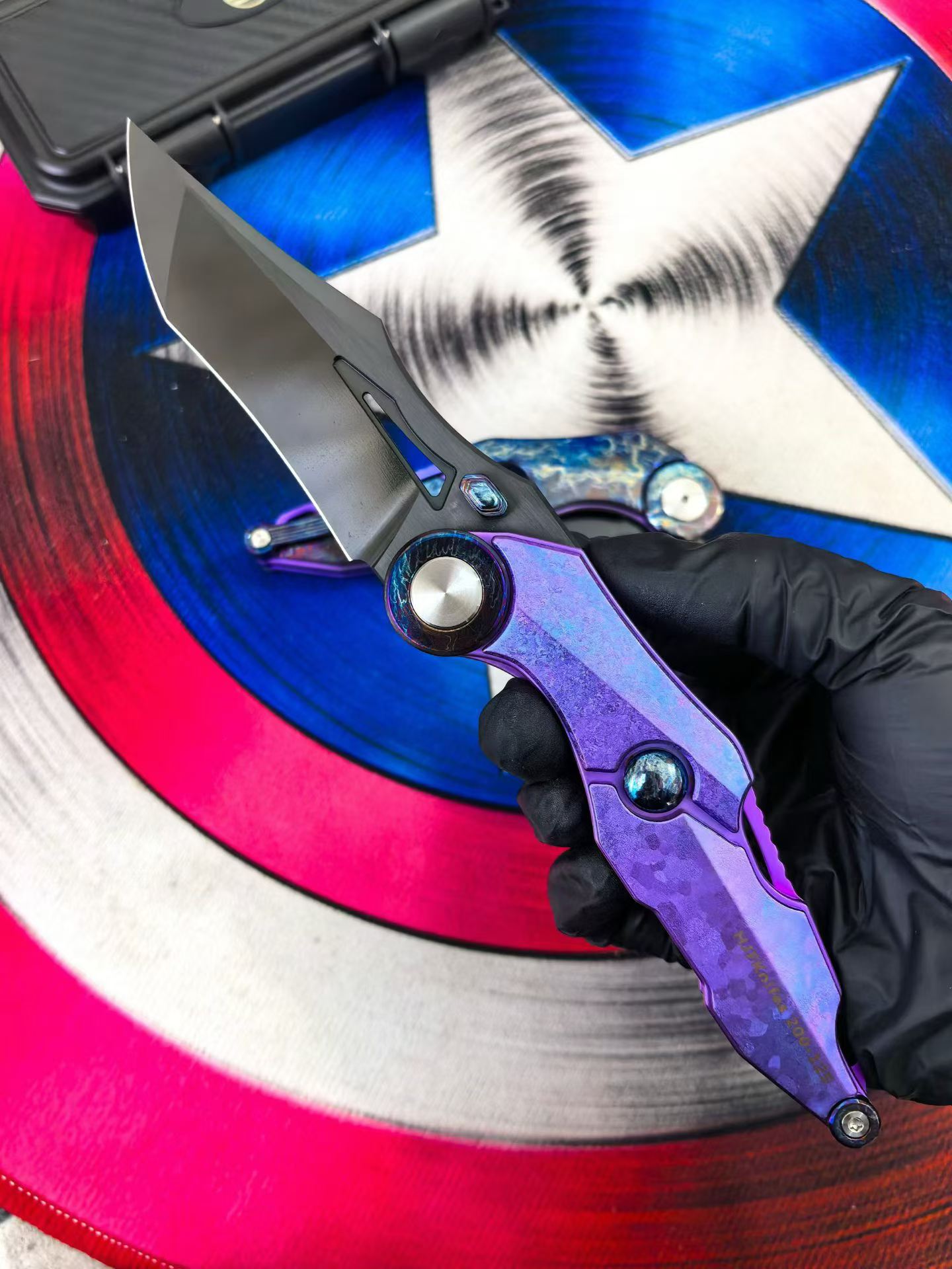 9‘’ New Fast Opening M390 Steel Blade Full T4C Titanium Handle Pocket Camping Folding Knife