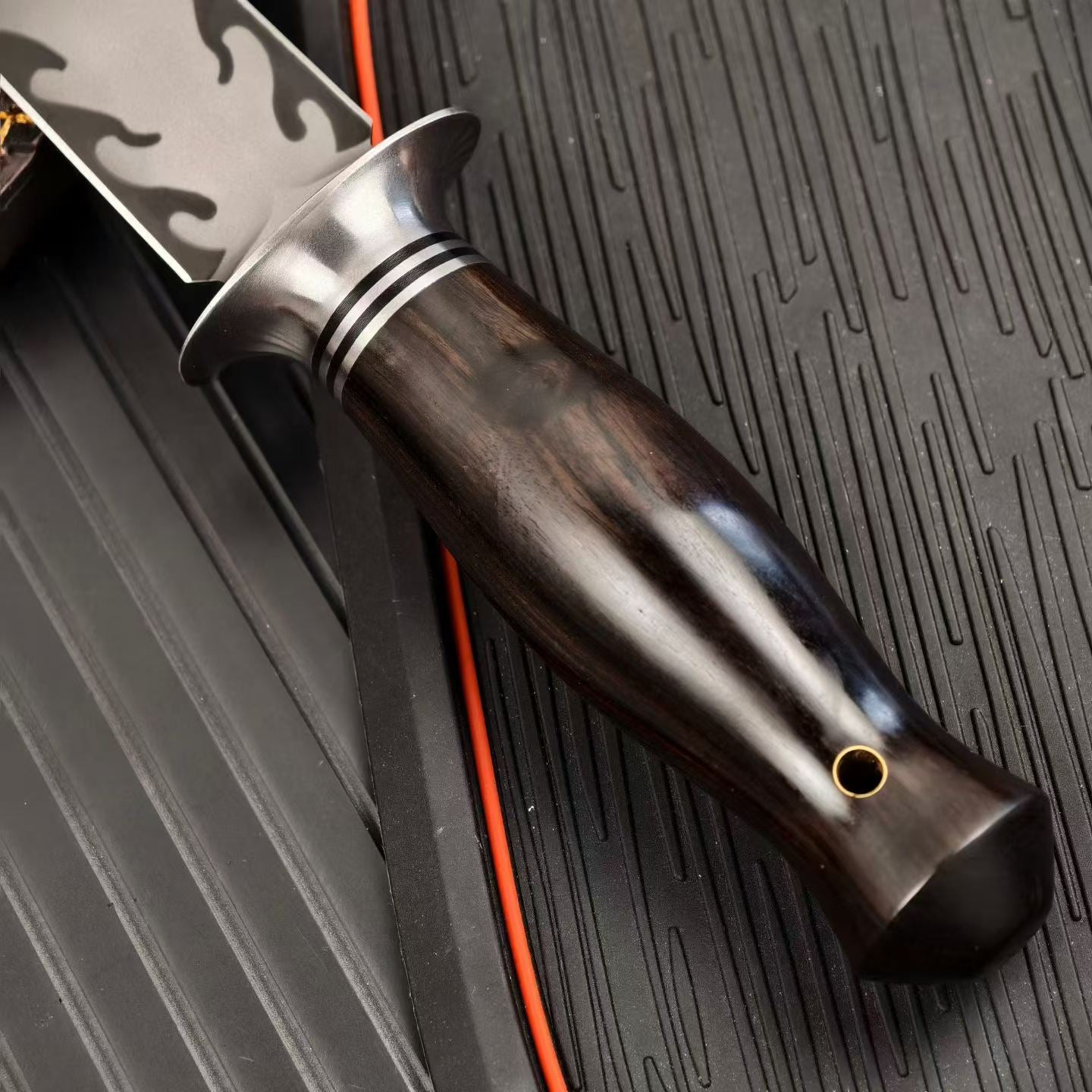 AUS-10 Steel Steel Fixed Blade Knife – Knife with  Ebony WoodHandle