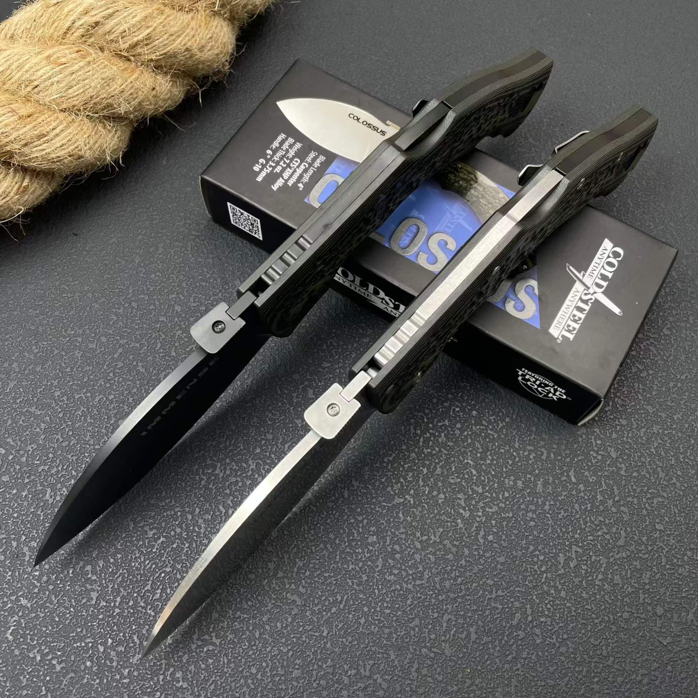 IMMENSE Folding Knife – 8CR14MOV Steel | Stainless Steel + G10 Handle | Stone Wash & Black Versions