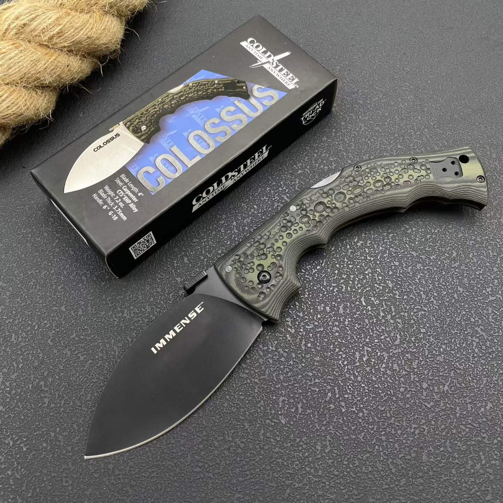 IMMENSE Folding Knife – 8CR14MOV Steel | Stainless Steel + G10 Handle | Stone Wash & Black Versions