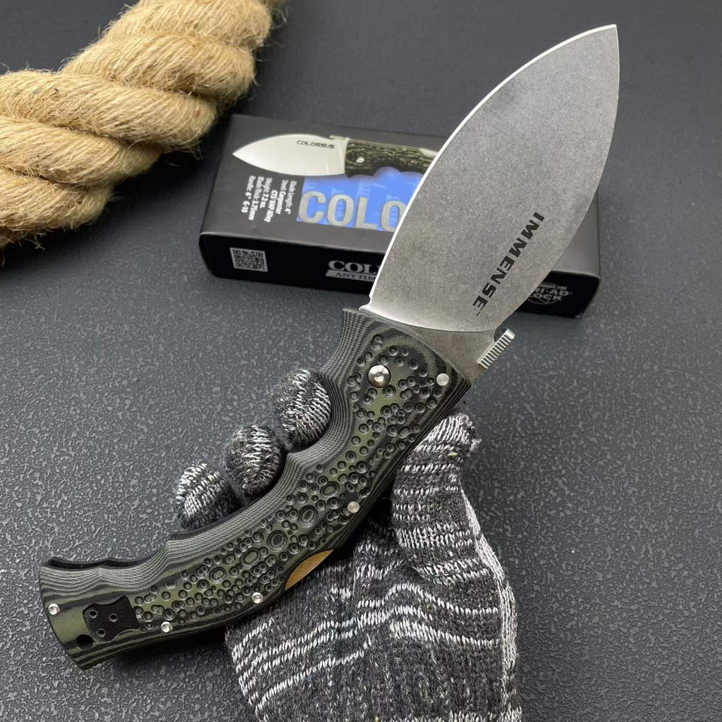 IMMENSE Folding Knife – 8CR14MOV Steel | Stainless Steel + G10 Handle | Stone Wash & Black Versions