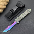 Rainbow Troodon Tool – 440 Steel | Zinc Alloy Snake-Pattern Handle | Nylon Sheath