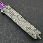 Rainbow Troodon Tool – 440 Steel | Zinc Alloy Snake-Pattern Handle | Nylon Sheath