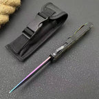 Rainbow Troodon Tool – 440 Steel | Zinc Alloy Snake-Pattern Handle | Nylon Sheath