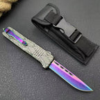 Rainbow Troodon Tool – 440 Steel | Zinc Alloy Snake-Pattern Handle | Nylon Sheath
