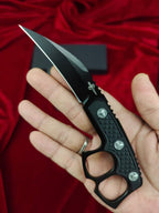 CPM-D2 Steel Karambit Fixed Blade Tool – Black Titanium Coating with Kydex Sheath
