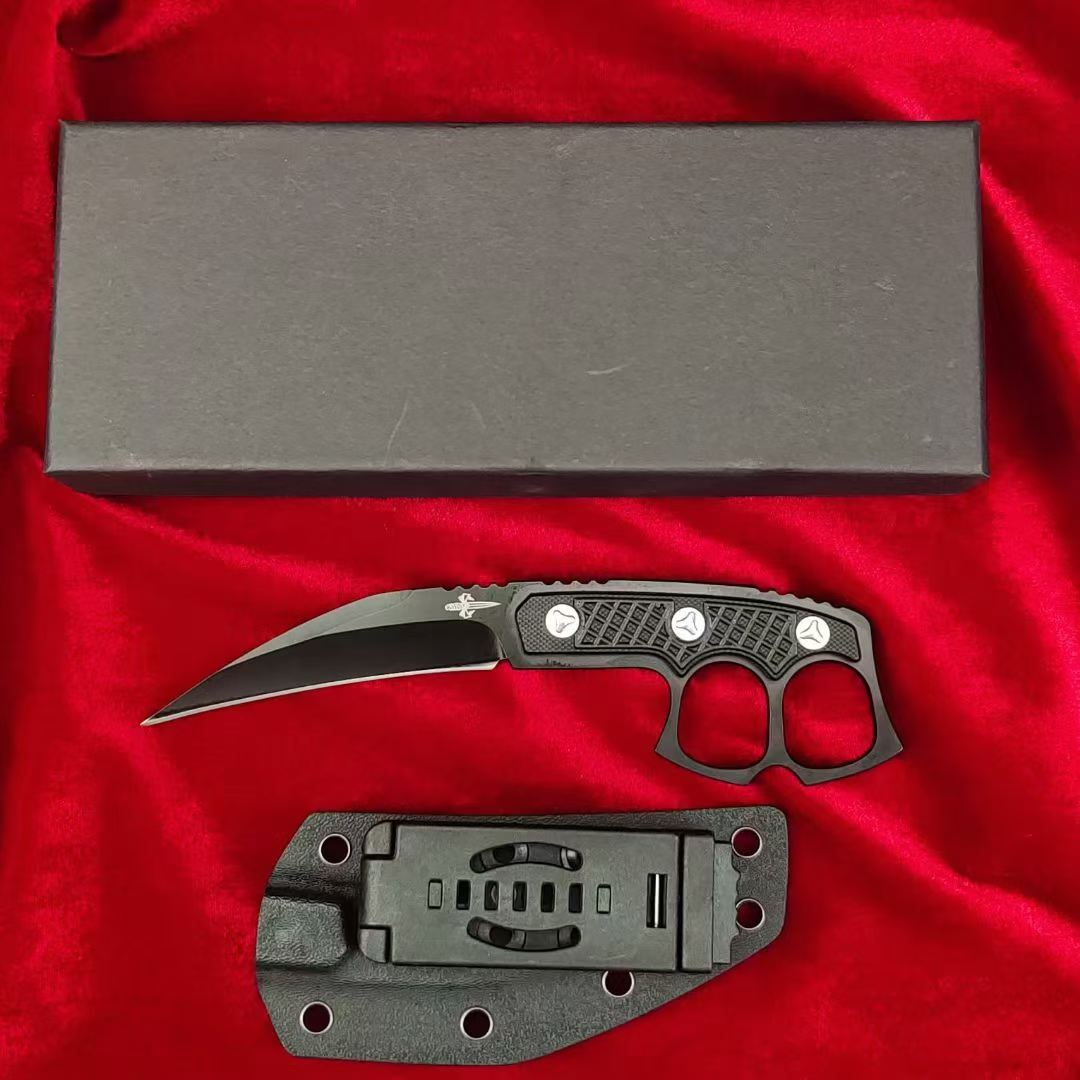CPM-D2 Steel Karambit Fixed Blade Knife – Black Titanium Coating with Kydex Sheath