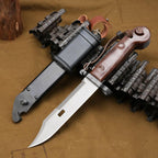 AK-Style Military Fixed Blade Tool – Alloy Steel, Nylon Fiberglass Handle with Steel Sheath AKM1