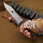 AK-Style Military Fixed Blade Tool – Alloy Steel, Nylon Fiberglass Handle with Steel Sheath AKM1