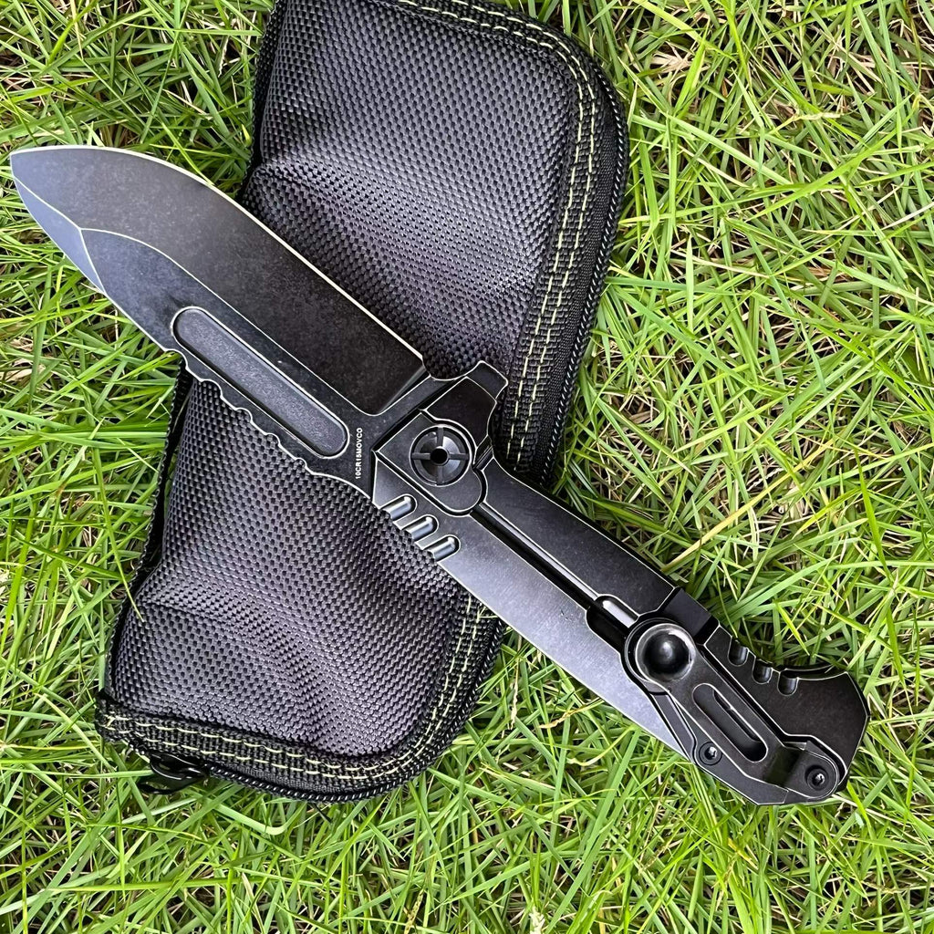 al Folding Tool – 10Cr15MoVCo Steel, Titanium Handle, Black PVD