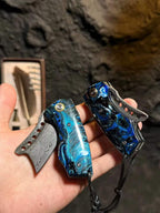 75-Layer Damascus EDC Folding Knife | Galaxy Resin Handle