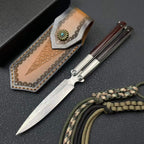 Damascus Butterfly Tool – 228-Layer VG10 Steel | Rosewood & CNC Steel Handle