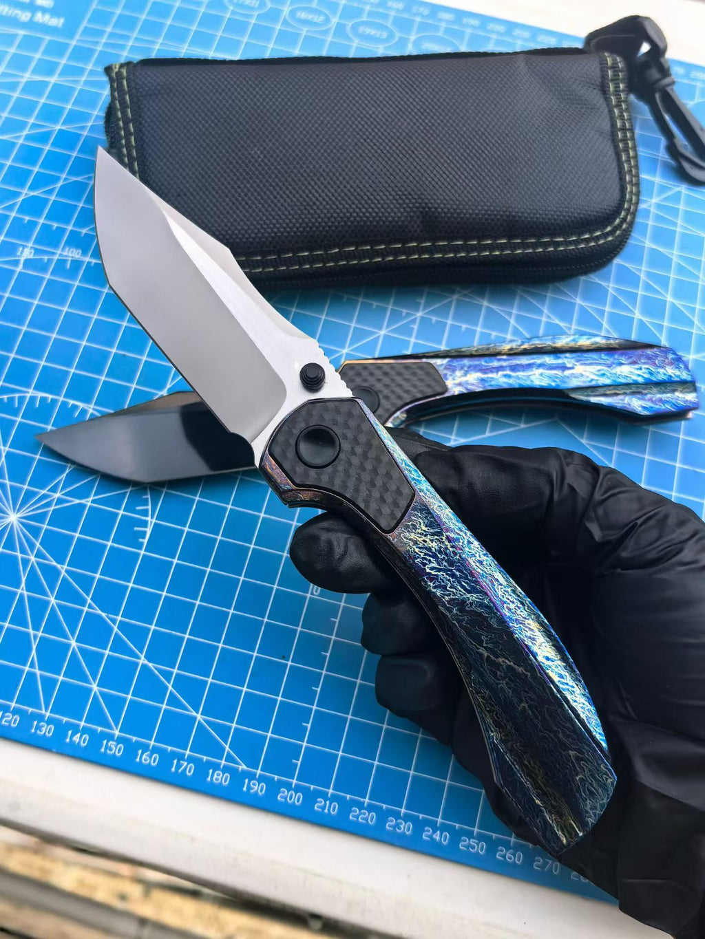 M390 Powder Steel Folding Knife | TC4 Titanium Handle | Ceramic Bearing EDC Pocket Knife