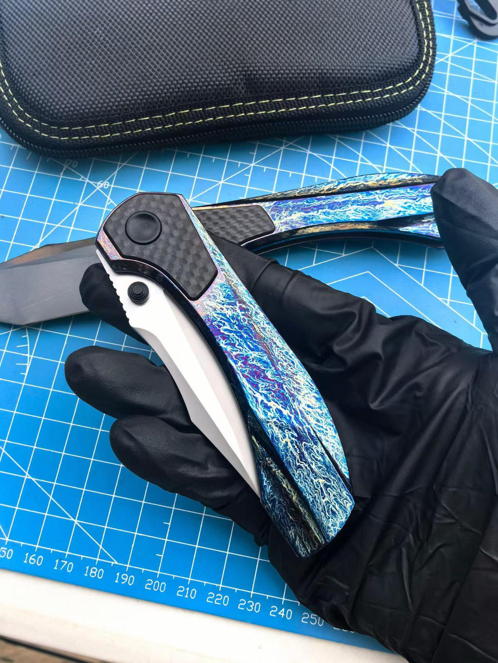 M390 Powder Steel Folding Knife | TC4 Titanium Handle | Ceramic Bearing EDC Pocket Knife