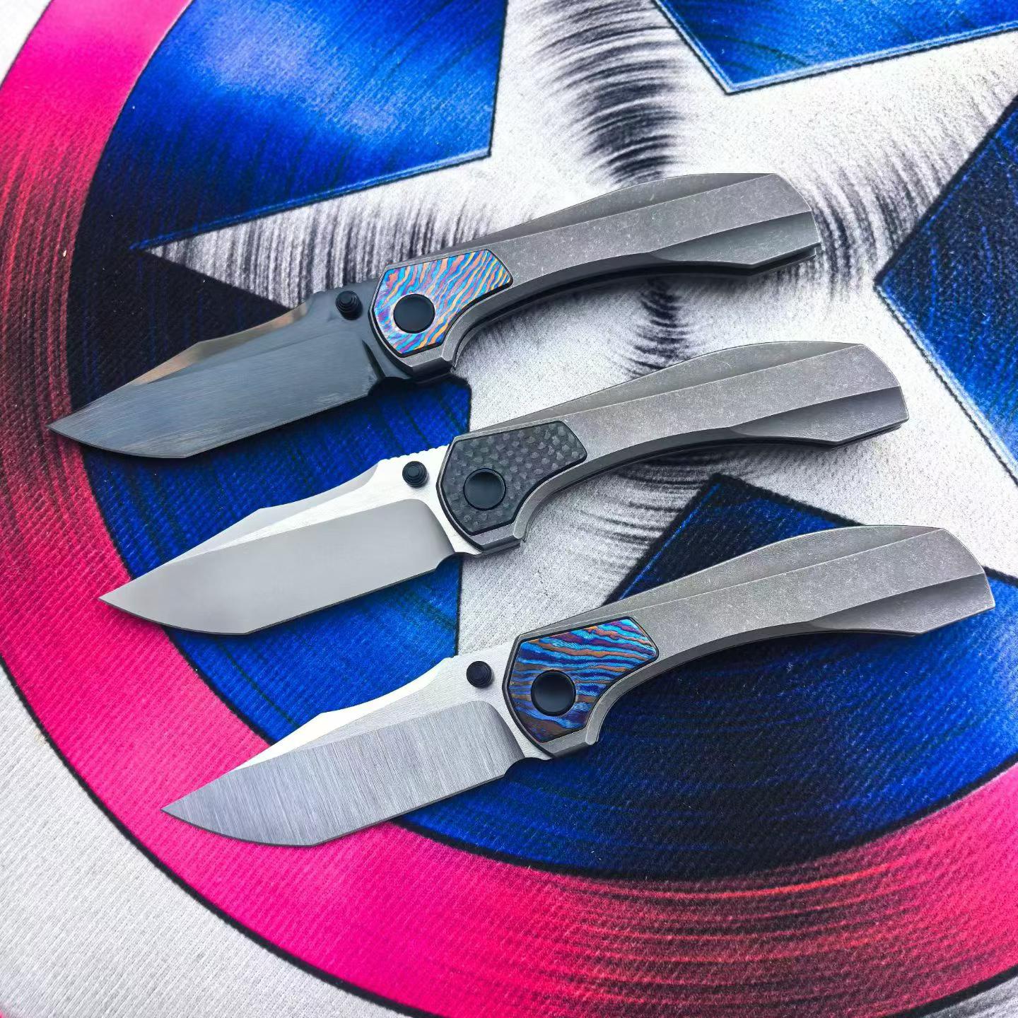 M390 Titanium EDC Folding Pocket Knife | Carbon Fiber & Timascus Inlay