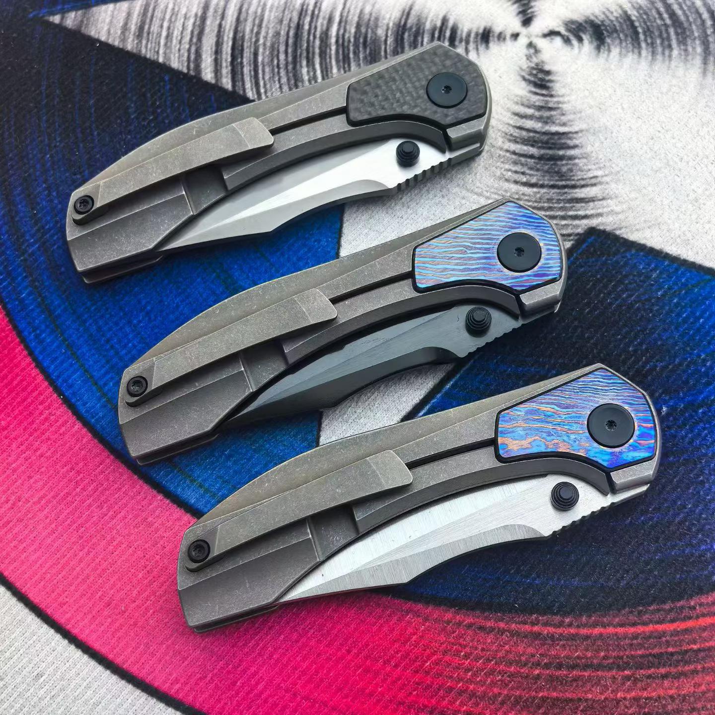M390 Titanium EDC Folding Pocket Knife | Carbon Fiber & Timascus Inlay