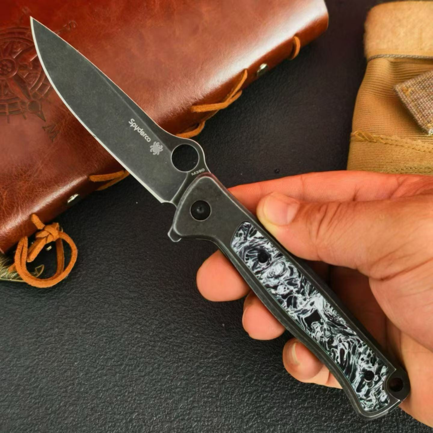 Folding Pocket Knife 8Cr13MoV Blade 420 Steel Handle EDC Camping Knife C217